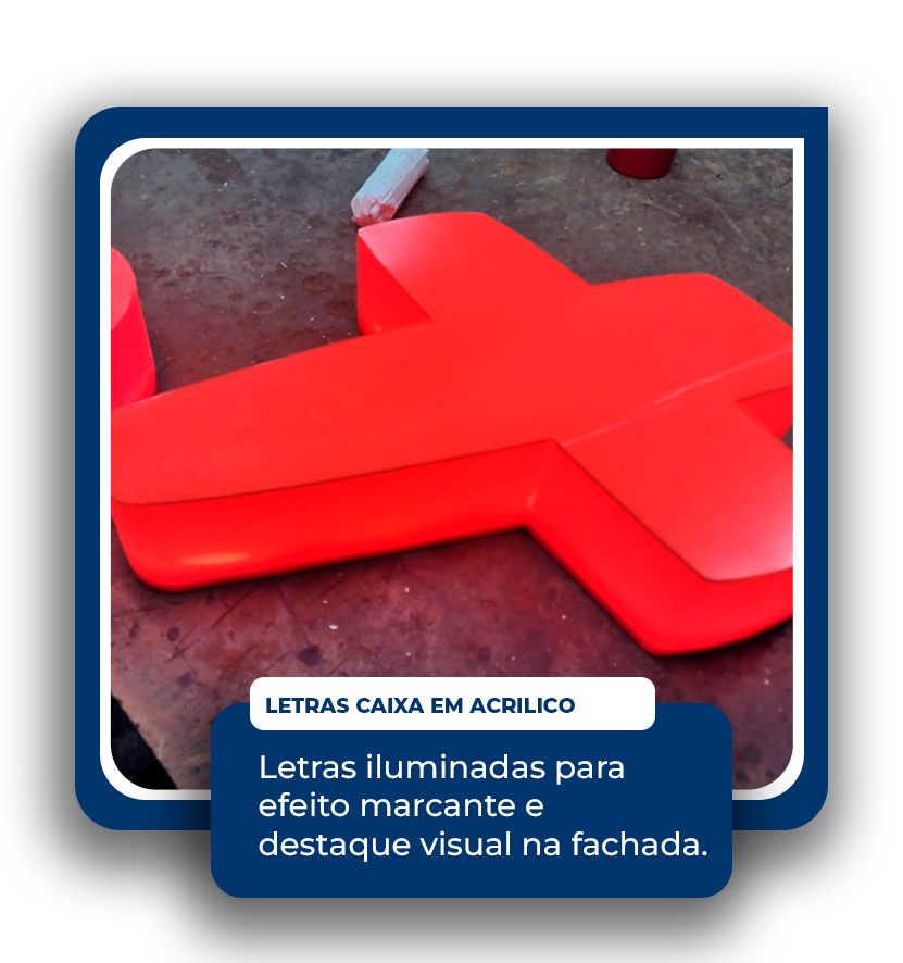 Letras Caixa em Chapa Galvanizada com Frente em Acrílico