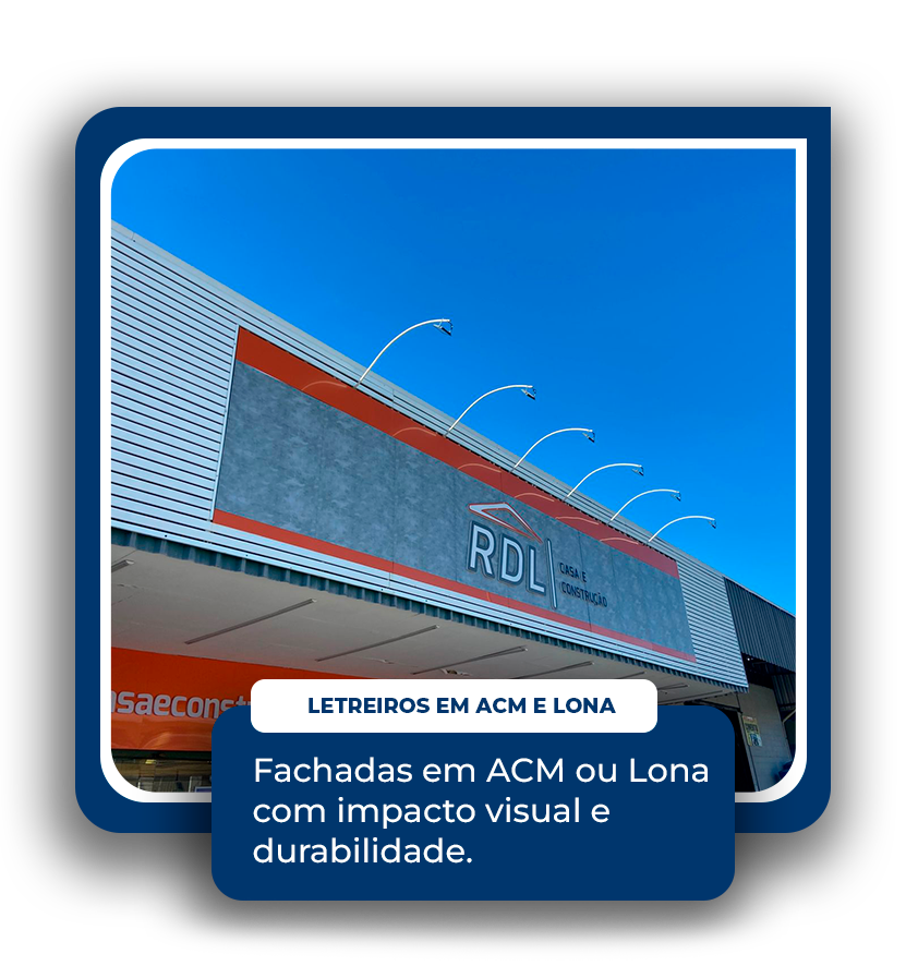 Letreiros em ACM e Lona